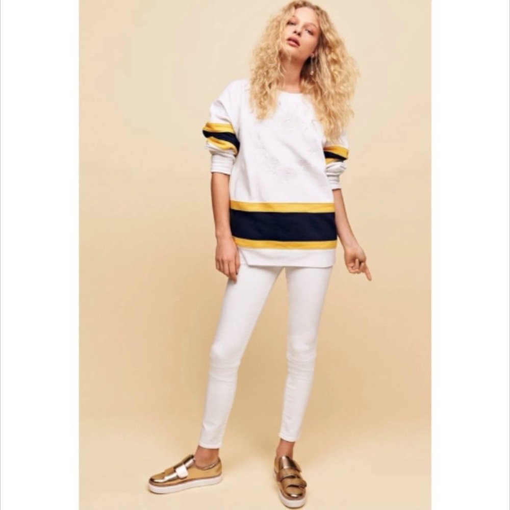 Free People High Rise White Jeans